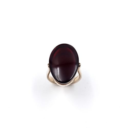 26 - A gorgeous large Red Lozenge ring set in Sterling Silver. Size - L, Weight - 8 grams. This is fab. P... 