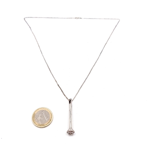 57 - A Solvar marked pendant with Sterling Silver chain. Total weight of chain - 2.7 grams. Please note, ... 