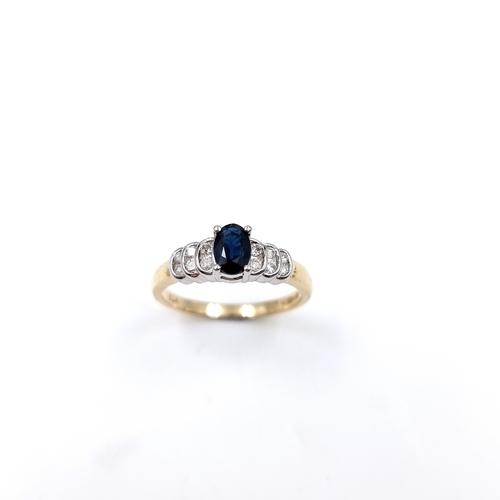 7 - Star Lot: A fabulous Diamond and Sapphire ring set in nine carat gold. Size - N, Weight - 2.32 grams... 