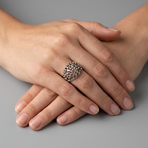 24 - Two Sterling Silver rings of bomb and ball design. Sizes - n 1/2 & P, Total weight - 7 grams. Please... 