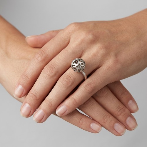 24 - Two Sterling Silver rings of bomb and ball design. Sizes - n 1/2 & P, Total weight - 7 grams. Please... 