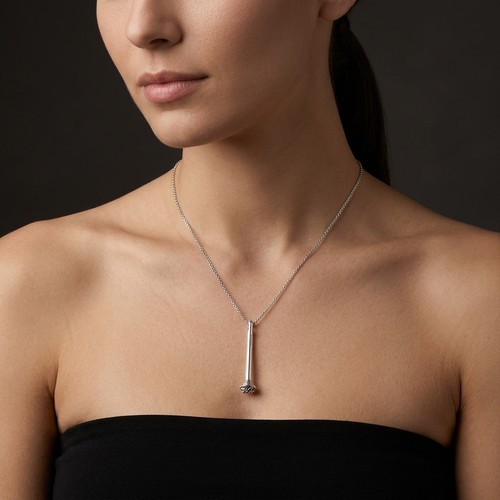 57 - A Solvar marked pendant with Sterling Silver chain. Total weight of chain - 2.7 grams. Please note, ... 