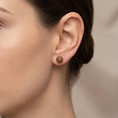 1 - Star Lot: A most beautiful pair of Champagen Diamond stud earrings set in nine carat gold. Weight - ... 
