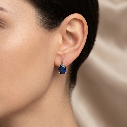 44 - A pair of Goldplated Blue gemstone stud earrings. Weight - 3 grams. Please note, the image of the mo... 