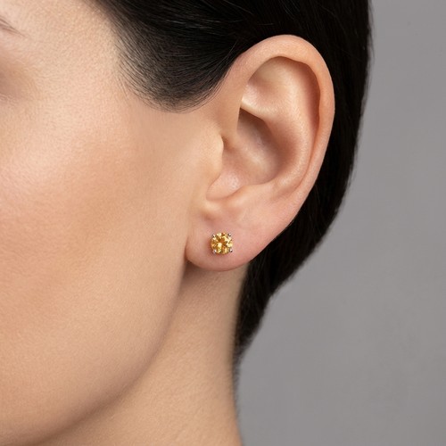 45 - Two pair of Sterling Silver Amethyst and Citrine stud earrings. Total weight - 1.97 grams. Please no... 