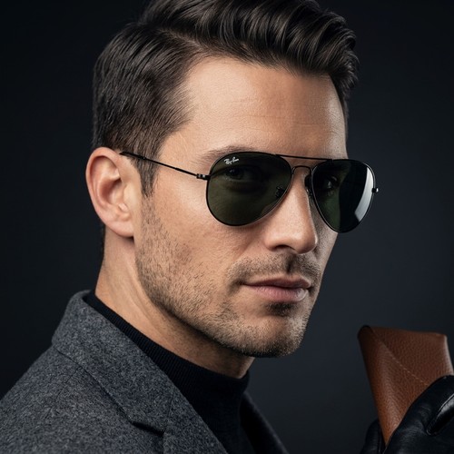 30 - A pair of Ray Ban Aviator style glasses. Lens with slight blemish. Comes in original Ray Ban pouch. ... 