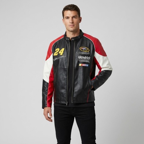 ゲリラ値下げ‼️WILSONS NASCAR  レザージャケット A new with tags Nascar leather racing jacket with embroidered
