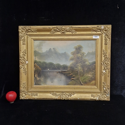 105 - A 19th century watercolour on paper painting by 'W Collins'. Features a picturesque landscape with a... 