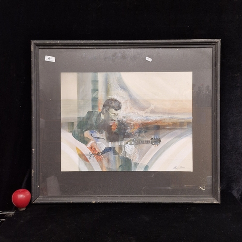 61 - Star Lot: A captivating 'Henry Dunne (Blackmore)' mixed media on paper painting. Features a portrait... 