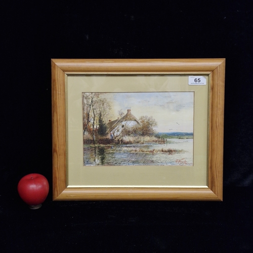 65 - A wonderful 'H Weigelt Munche' watercolour on paper painting. Features a riverside Cottage scene wit... 