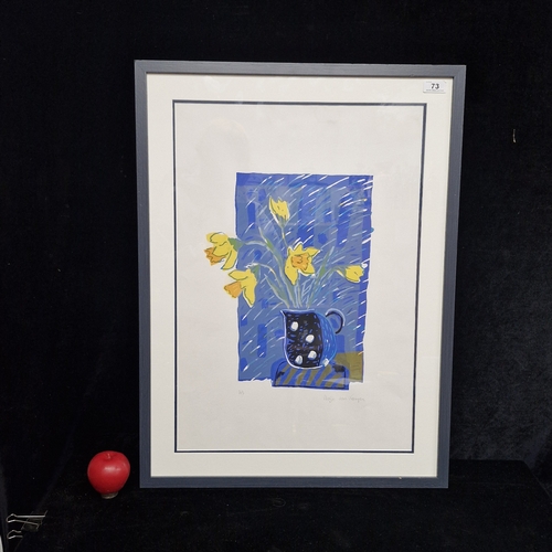 73 - A limited edition 7 / 7 hand signed 'Marja Van Kampen' lithograph/ Features a botanical study of daf... 