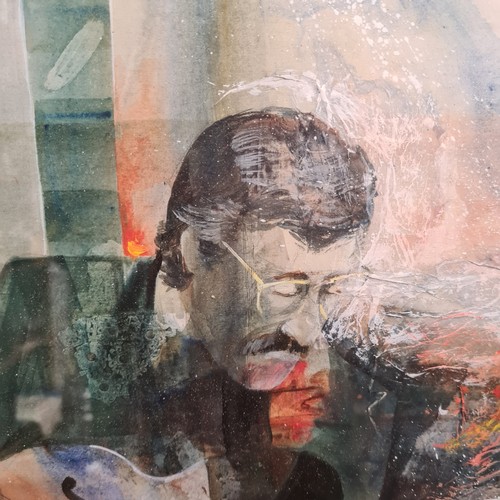61 - Star Lot: A captivating 'Henry Dunne (Blackmore)' mixed media on paper painting. Features a portrait... 