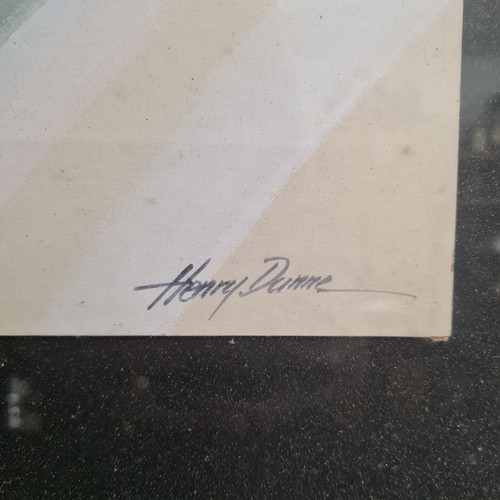 61 - Star Lot: A captivating 'Henry Dunne (Blackmore)' mixed media on paper painting. Features a portrait... 