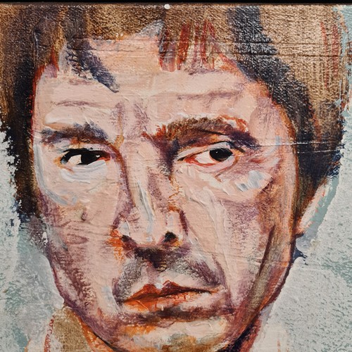 69 - Star Lot: A 'Tom Byrne (b. 1962)' acrylic and resin on canvas painting titled 'John Lennon and Noel ... 