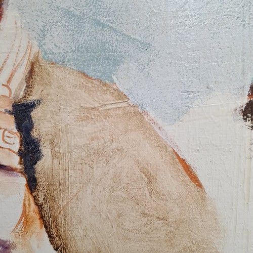 69 - Star Lot: A 'Tom Byrne (b. 1962)' acrylic and resin on canvas painting titled 'John Lennon and Noel ... 