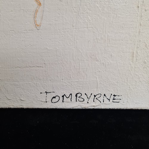 69 - Star Lot: A 'Tom Byrne (b. 1962)' acrylic and resin on canvas painting titled 'John Lennon and Noel ... 
