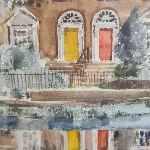 85 - Star Lot: A wonderful 'Tom Nisbet RHA (1909-2001)' watercolour on paper painting titled 'Mespil Road... 