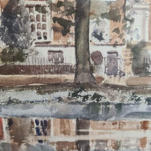 85 - Star Lot: A wonderful 'Tom Nisbet RHA (1909-2001)' watercolour on paper painting titled 'Mespil Road... 