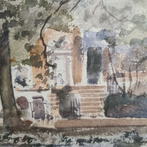 85 - Star Lot: A wonderful 'Tom Nisbet RHA (1909-2001)' watercolour on paper painting titled 'Mespil Road... 
