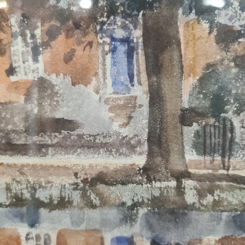 85 - Star Lot: A wonderful 'Tom Nisbet RHA (1909-2001)' watercolour on paper painting titled 'Mespil Road... 