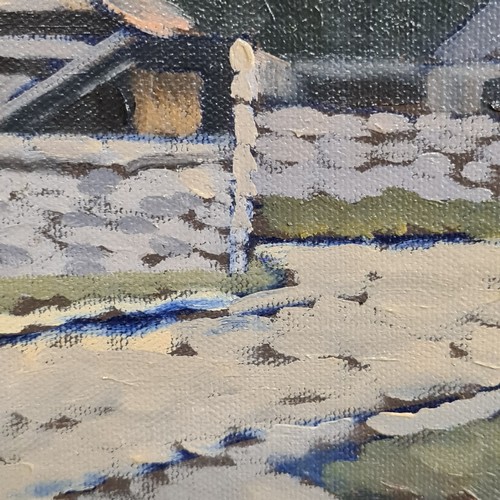 115 - Star Lot: A brilliant 'Alex McKenna' oil on canvas painting titled 'Hampton Hall Farm'. Features a r... 