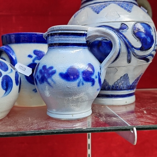 Star Lot : A group of blue-and-white decorated stoneware including a ...