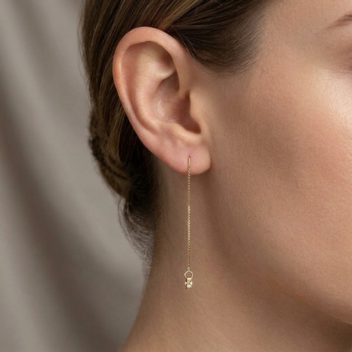 9 - A pair of circular fitting 9ct gold stud earrings. Weight - 0.6 grams.