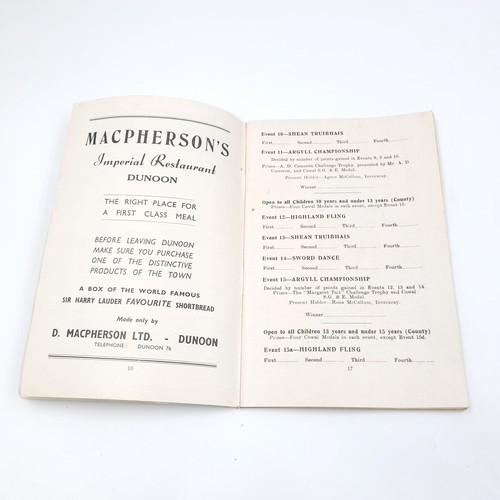50 - A collection of 5 Cowal highland gathering at Dunoon souvenir program. Dated 1949/50/51/52/53. All i... 