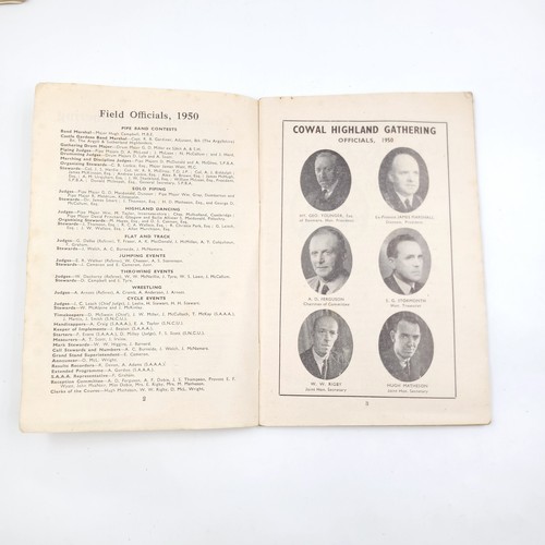 50 - A collection of 5 Cowal highland gathering at Dunoon souvenir program. Dated 1949/50/51/52/53. All i... 