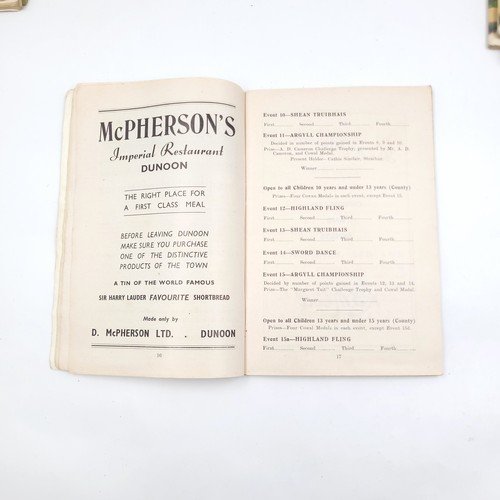 50 - A collection of 5 Cowal highland gathering at Dunoon souvenir program. Dated 1949/50/51/52/53. All i... 