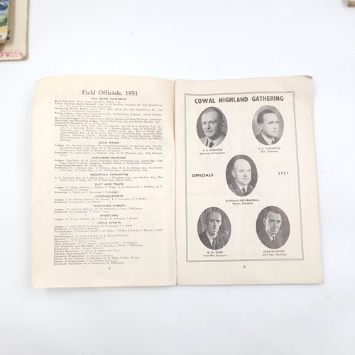 50 - A collection of 5 Cowal highland gathering at Dunoon souvenir program. Dated 1949/50/51/52/53. All i... 