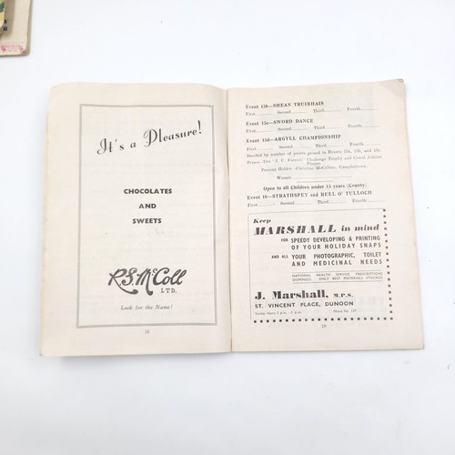 50 - A collection of 5 Cowal highland gathering at Dunoon souvenir program. Dated 1949/50/51/52/53. All i... 