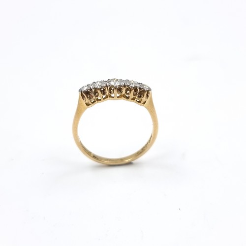1 - Super Star Lot : A Stunning 5 stone bright natural diamond ring. Set in 18ct gold. Size M. Weight - ... 