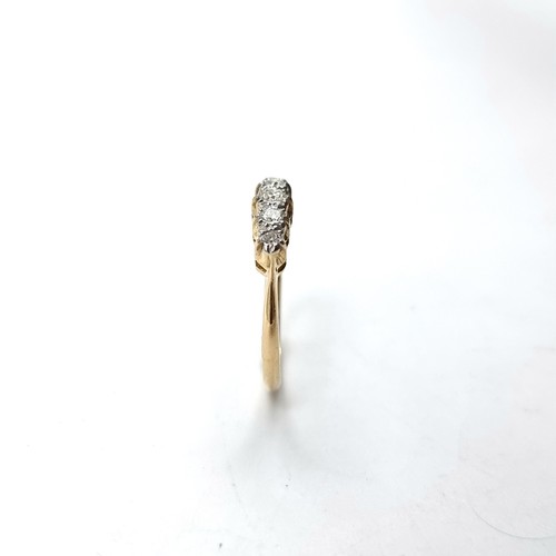 1 - Super Star Lot : A Stunning 5 stone bright natural diamond ring. Set in 18ct gold. Size M. Weight - ... 