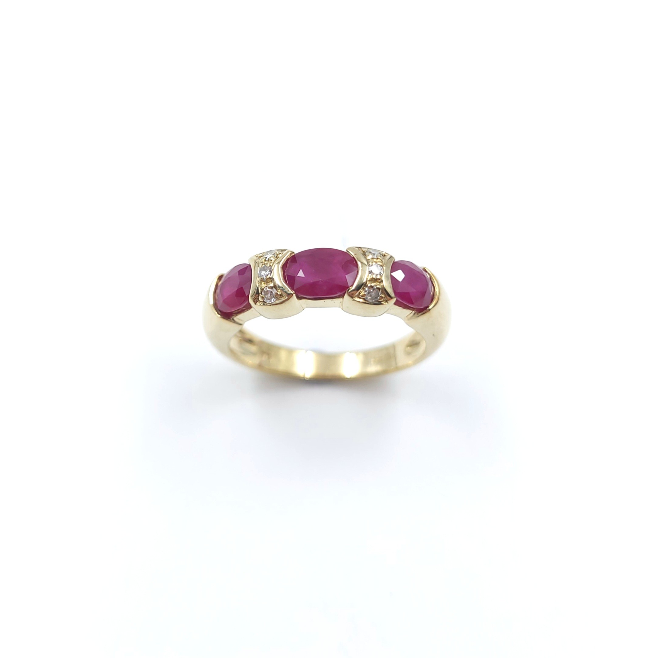 Star Lot: A very attractive ruby and diamond ring set in nine carat ...