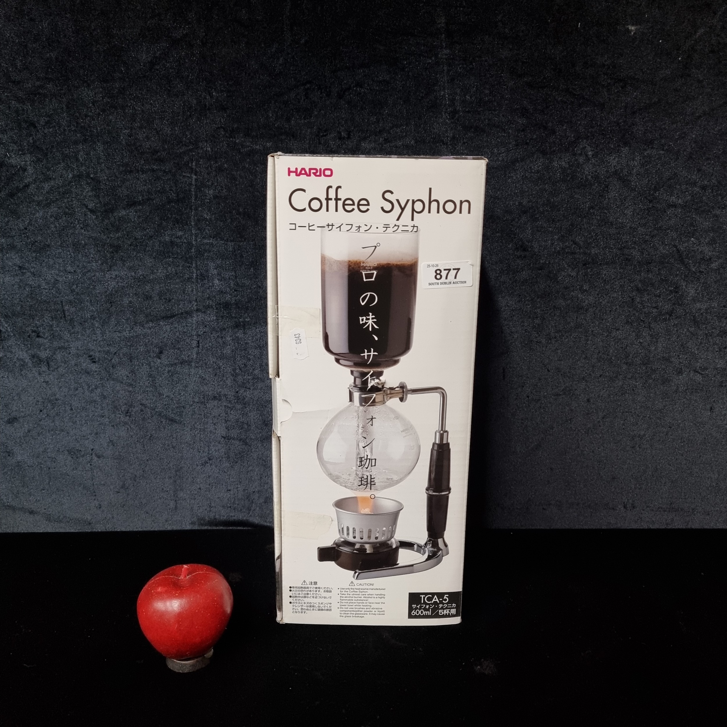 A Hario Coffee Syphon - 600ml to make 5 cups. Includes syphon, alcohol ...