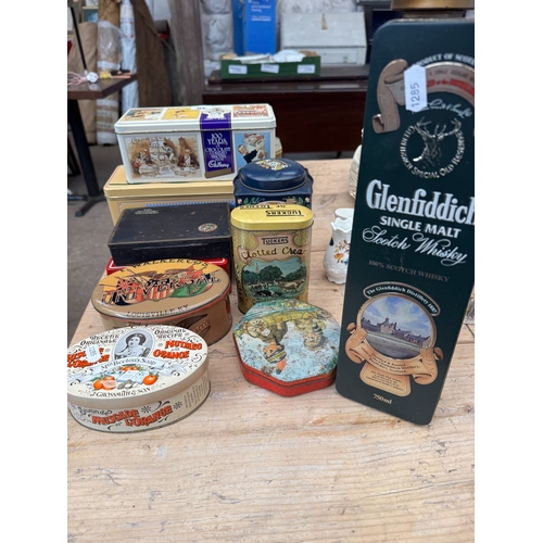 46 - Group vintage printed adverting tins, to include Cadbury, Weetabix, etc