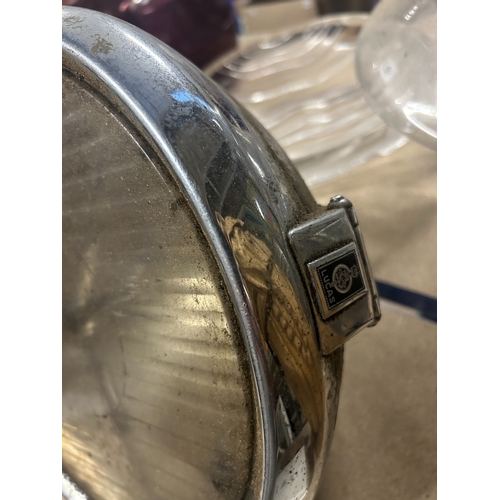 40 - Large vintage chromium plated ‘Lucas’ automobile / commercial vehicle lamp, 34cm