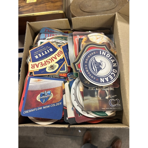51 - Large and wide-ranging lifetime’s collection of 20th century beer mats (five small boxes, containing... 
