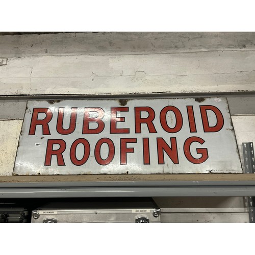 266 - ‘Ruberoid Roofing’, original vintage enamel advertising sign, 45 x 122cm