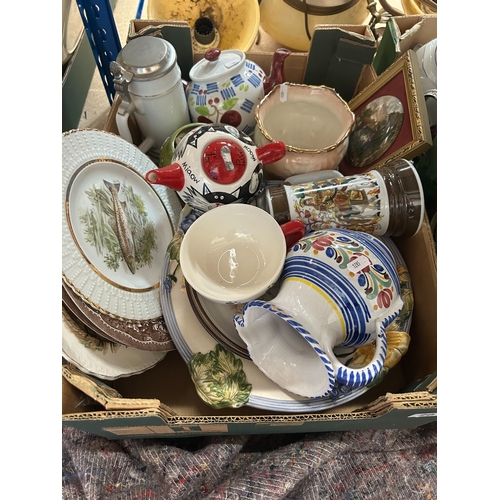 20 - Large mixed collection decorative ceramics to include German steins, Staffordshire miniature roundel... 