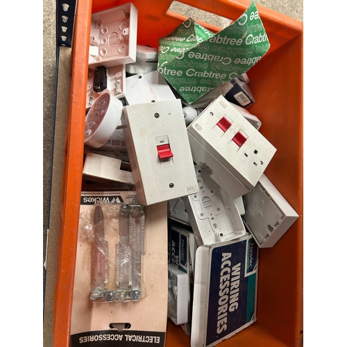 31 - Large box lot containing vintage and modern light switches and other domestic power switches