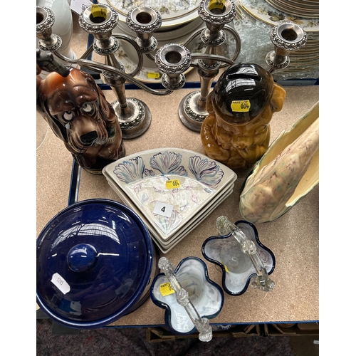 4 - Varied mixed collection to include novelty humorous musical decanter ‘The Last Shot’, piggy bank, en... 