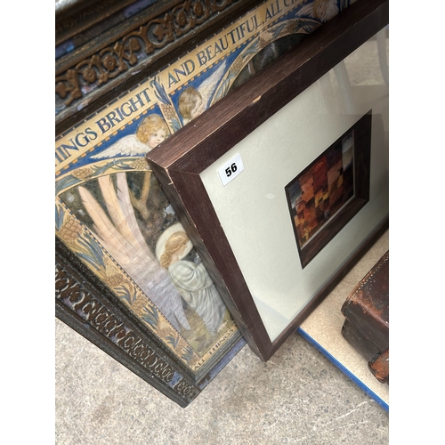 56 - Decoratove framed Christian print ‘All Things Bright and Beautiful’ and another framed print (2)