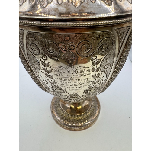 23 - Good quality Victorian silver-plated ewer,(no hall marks) with presentation inscription ‘To Miss M H... 