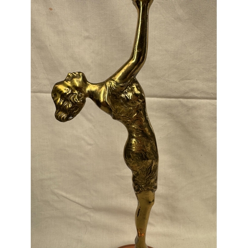 52 - Antique figural desk / table lamp in the Art Deco style in the form of a standing female figure / da... 