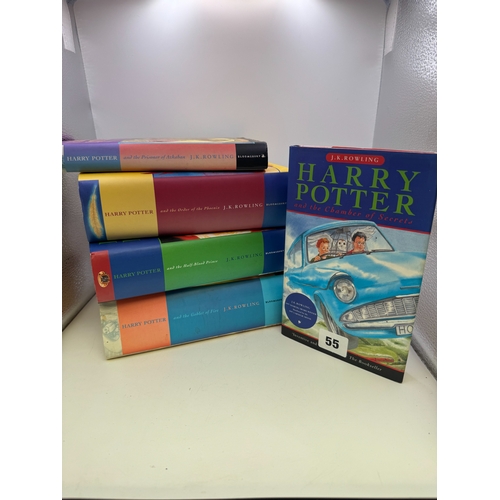 55 - Group five vintage Harry Potter Hardback books, with dust jackets (5)