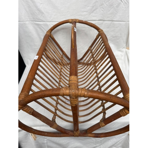 45 - Vintage bamboo Canterbury / magazine rack, 31cm high, 48 x 38cm