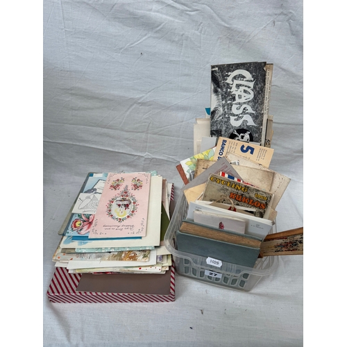 27 - Mixed antique and later ephemera to include an autograph album with sketches, verses, autographs tog... 