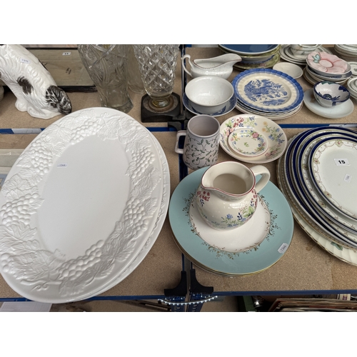 15 - collection of vintage bone china etc to include a large colport decorative jug